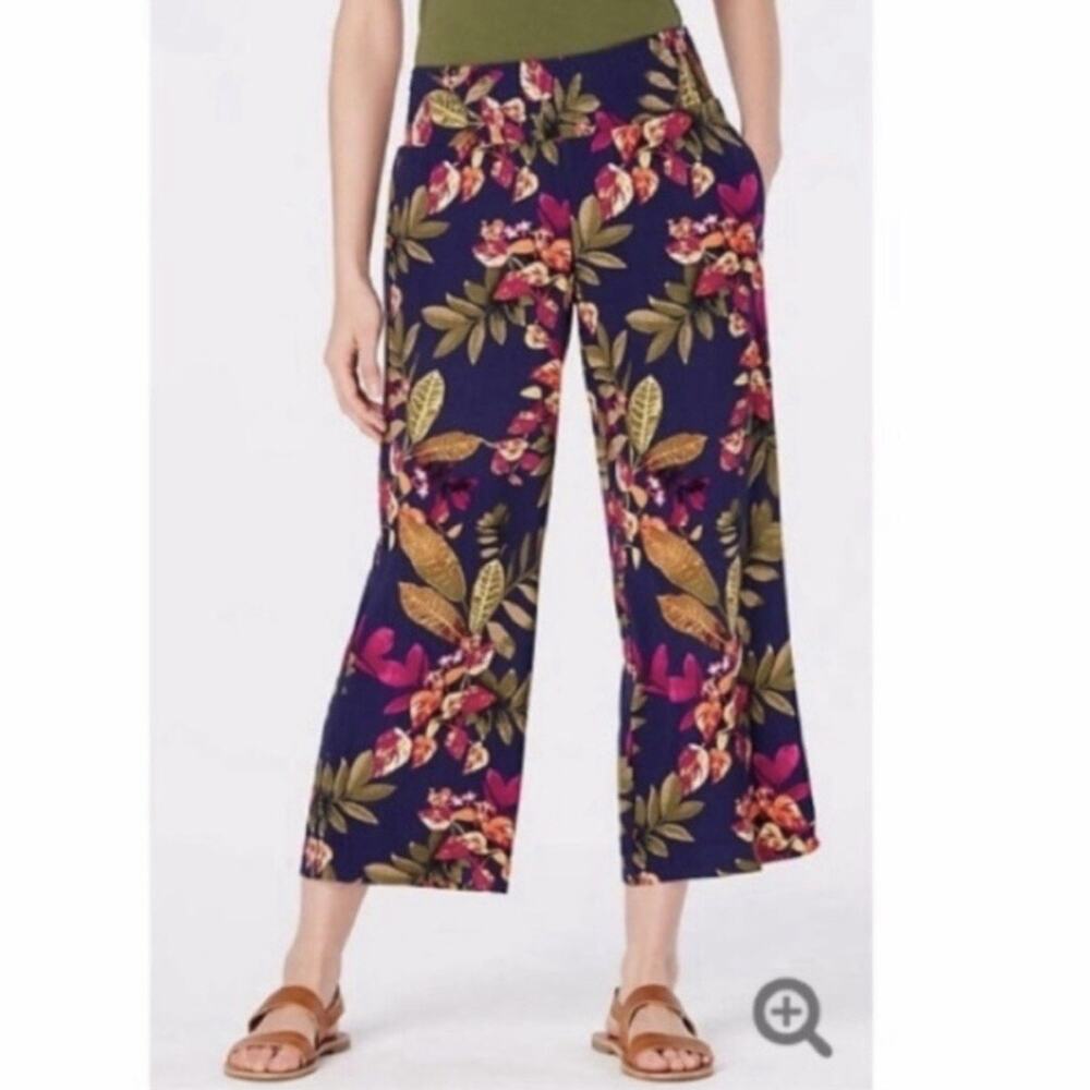 J Jill Tropical Wide Leg Pull On Pants Plus Size 3X